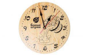 Часы кварцевые в предбанник для бани и сауны